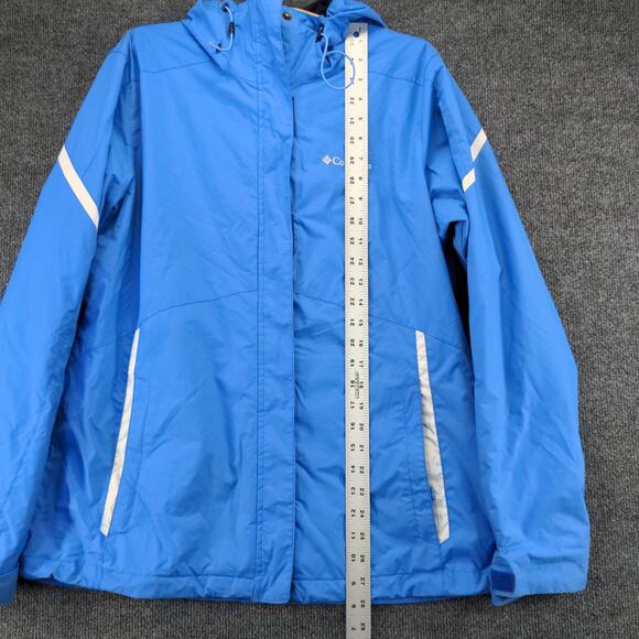 Columbia Interchange Hooded Jacket Coat Size L Blue Outer Layer Only - Picture 5 of 14